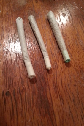 My first spliff! (on the left, everyone else's is better)
